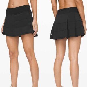 Lululemon Mid Rise Pace Rival Pull On A-Line Mini Skirt Black Women's Sz 6 Tall